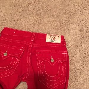 All Red True Religion Pants